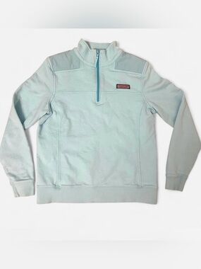 Vineyard Vines Light Blue and 1/4 Zip Pullover Cotton Sweater Women’s Size Small